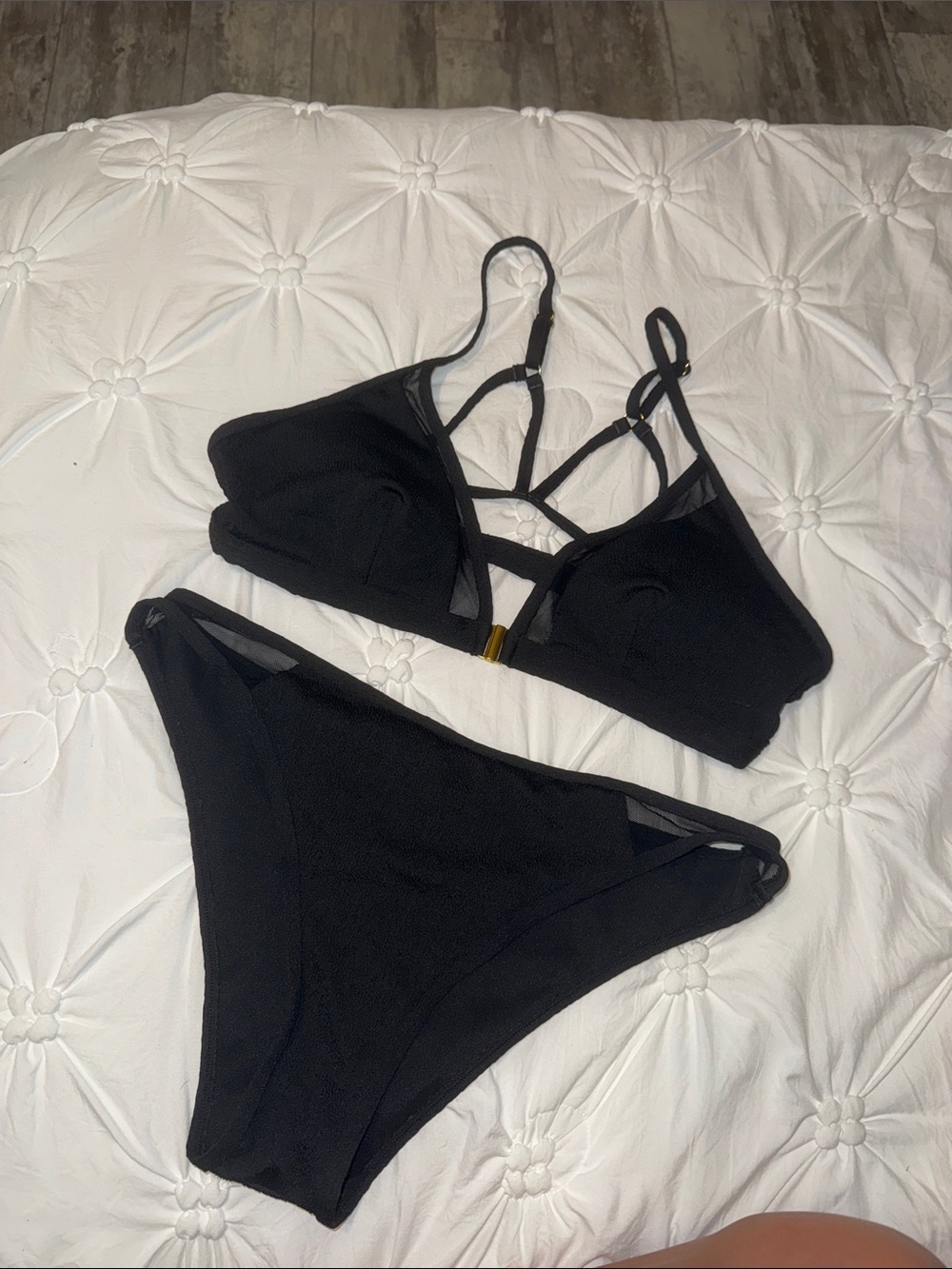 Black Strappy Bikini Set - Two-Piece Swimwear